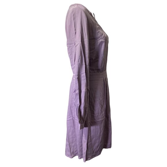 JustFab New Long Sleeve Pleated Purple‎ Size Medium Fit Flare Business Casual - Picture 10 of 15